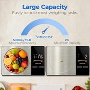 Smart Food Kitchen Scale with Nutritional Calculator, Free App with 19 Nutrients Tracking, Calorie, Marco, Digital grams and ounces for weight loss, Premium Stainless Steel