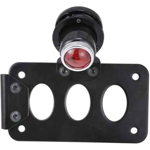 KaTur Black Motorcycle Tail Light Len Side Mount License Plate Light with Bracket Multifunctional Rear Light Fits