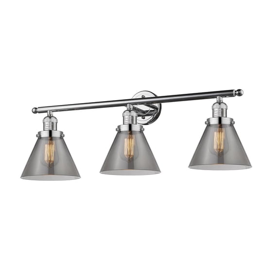 Innovations 3-LT LED Large Cone 32" Bathroom Fixture - Polished Chrome - 205-PC-G43-LED