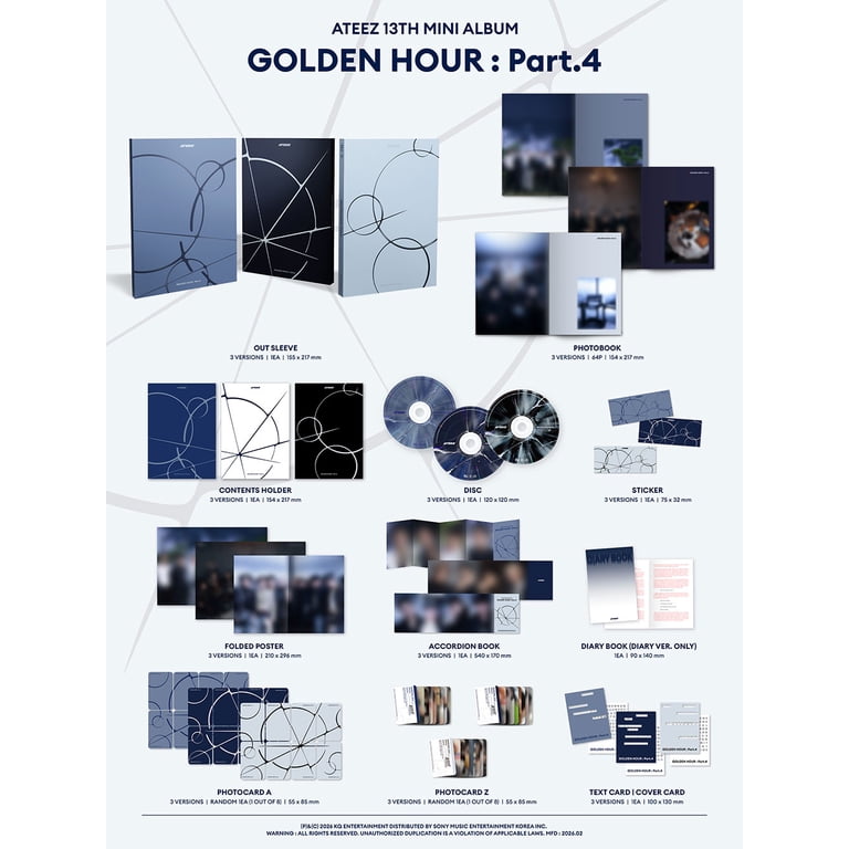 ATEEZ - [GOLDEN HOUR : PART.4] 13th Mini Album A Version - Walmart.com