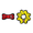 2PK Red Paw Bone Yellow Bone Gear Ring, variant on Tuffy Jr 2 Ball Tug Yellow Bone, Durable Squeaky Dog Toy