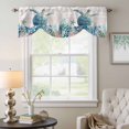 thumbnail image 6 of Summer Marine Life Tie Up Valances Curtain, Adjustable Kitchen Ocean Sea Turtle Starfish Coral Wood Grain Valances for Windows Decor, Rod Pocket Short Curtains Set for Bedroom/Bathroom, 42"x12", 6 of 9