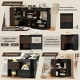 thumbnail image 3 of FFZ Set of 2, 32.5''-58.8''W Multifuctional Storage Cabinet, Buffet Sideboard with Drawer, Corner Cabinet for 44''H Window decor, Livingroom, Hallway, Entryway, Kitchen & Office - Black&Walnut, 3 of 6