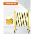 thumbnail image 5 of Expandable Barricade with Wheels 11.5 Feet Long Retractable Metal Traffic Gate Portable Security Barrier Yellow Black for Construction Site Elevator Outdoor Road, 5 of 6