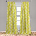 thumbnail image 5 of Ambesonne Yellow Flower Curtains, Fresh Garden Art, Pair of 28"x95", Yellow Cream, 5 of 5