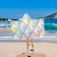 thumbnail image 2 of Yayeee Kids Hooded Towels Toddler Soft Absorbent Beach Bathing Wrap 50" x 23.5", Colorful Geometric, 2 of 5