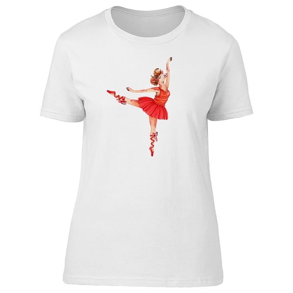 Ballerina Cow In Red Dress Tee Women's -Image by Shutterstock