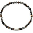 thumbnail image 2 of Chisel Stainless Steel Polished 5.2mm Spectrolite, Agate, Tiger's Eye and Blue Stone Beaded Stretch Bracelet - 7.5", 2 of 4