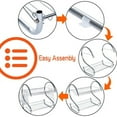 thumbnail image 4 of PENGXIANG Dish Drying Rack  2 Tier Dish Drainer Easy Install Non-Slip Dish Rack Chrome Plated Dish Dryer with Removable Drain Board  Utensil, 4 of 9