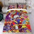 thumbnail image 4 of El Asombroso Circo Digital Conjunto de sábanas temático, trío de piezas, cómodo y amigable con la piel, diseño único, regalo de decoración para el hogar para familiares, amigos y fans,135X200cm, 4 of 6