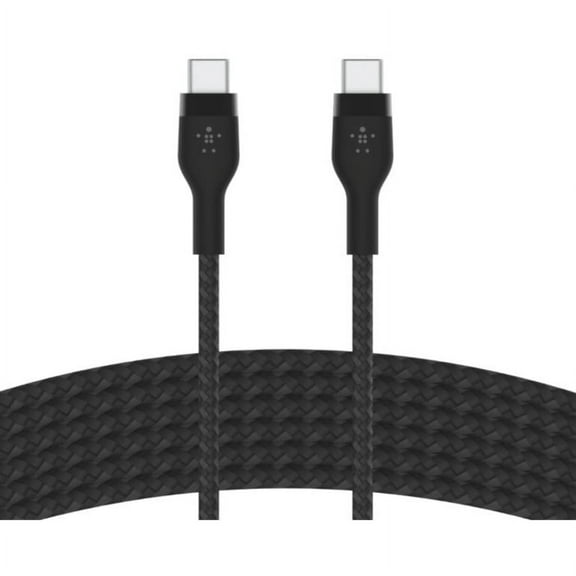 Belkin BoostCharge Pro Flex Braided USB-C to USB-C Charger Cable (1M/3.3ft), USB-IF Fast Charging Cable for iPhone 16 Series, Macbook Pro, iPad Pro, Galaxy S25, S24, Nintendo Switch 2 & More - Black