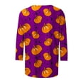thumbnail image 4 of Odeerbi Halloween Graphic Shirts for Women Vintage Retro Blouse Fashion Printed Loose T-shirt Three Quarter Sleeves Round Neck 2025 Casual Tops Hot Pink, 4 of 5