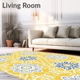 thumbnail image 2 of ODIKA 5'x7' Machine Washable Non-Slip Area Rug, Hudson Elegant Lattice Quatrefoil Medallion High Traffic Rug, Yellow, 660844, 2 of 7