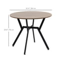 thumbnail image 2 of Modern Round Dining Table - 35" Brown Kitchen Table with Steel Frame - Space Saving 2-Seater for Dining Room & Small Kitchen, 2 of 7