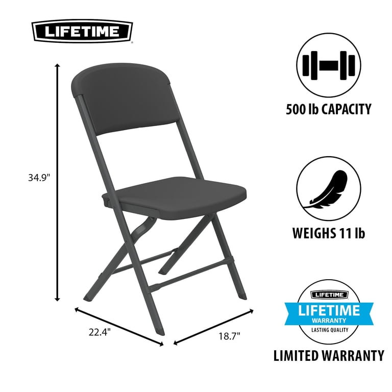 Lifetime Polyethylene Folding Chair - 4 Pack, Indoor/Outdoor