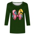 thumbnail image 5 of Kaemgyyd Womens Easter Tops Casual Loose V Neck T Shirt Cute Graphics 3/4 Sleeve Tee Spring Casual Blouse, 5 of 5