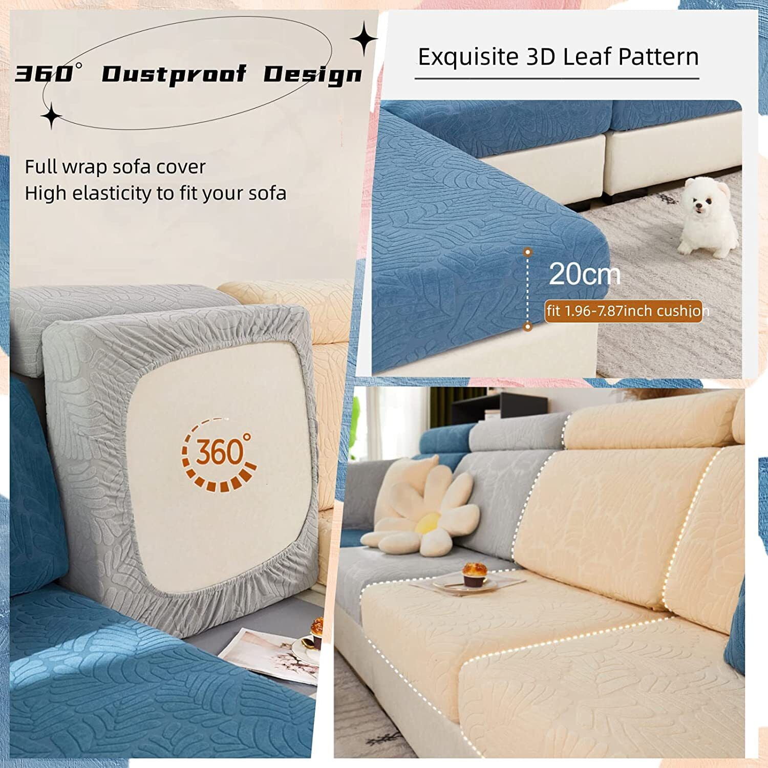 1pc Plush Universal Seasonal Sofa Seat Cushion, Anti-slip Sofa Pad,  Suitable For L Shaped Sofa And 1/2/3/4 Seater Sofa, Living Room Furniture  Cover