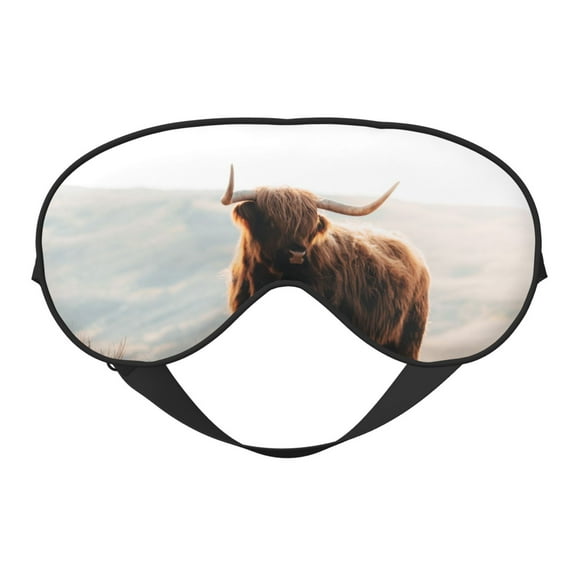 Naloa Yak Print Sleep Mask for Sleeper, Light Blocking Sleeping Eye Mask for Women Men, Eye Shade with Adjustable Strap for Travel, Nap,Meditation