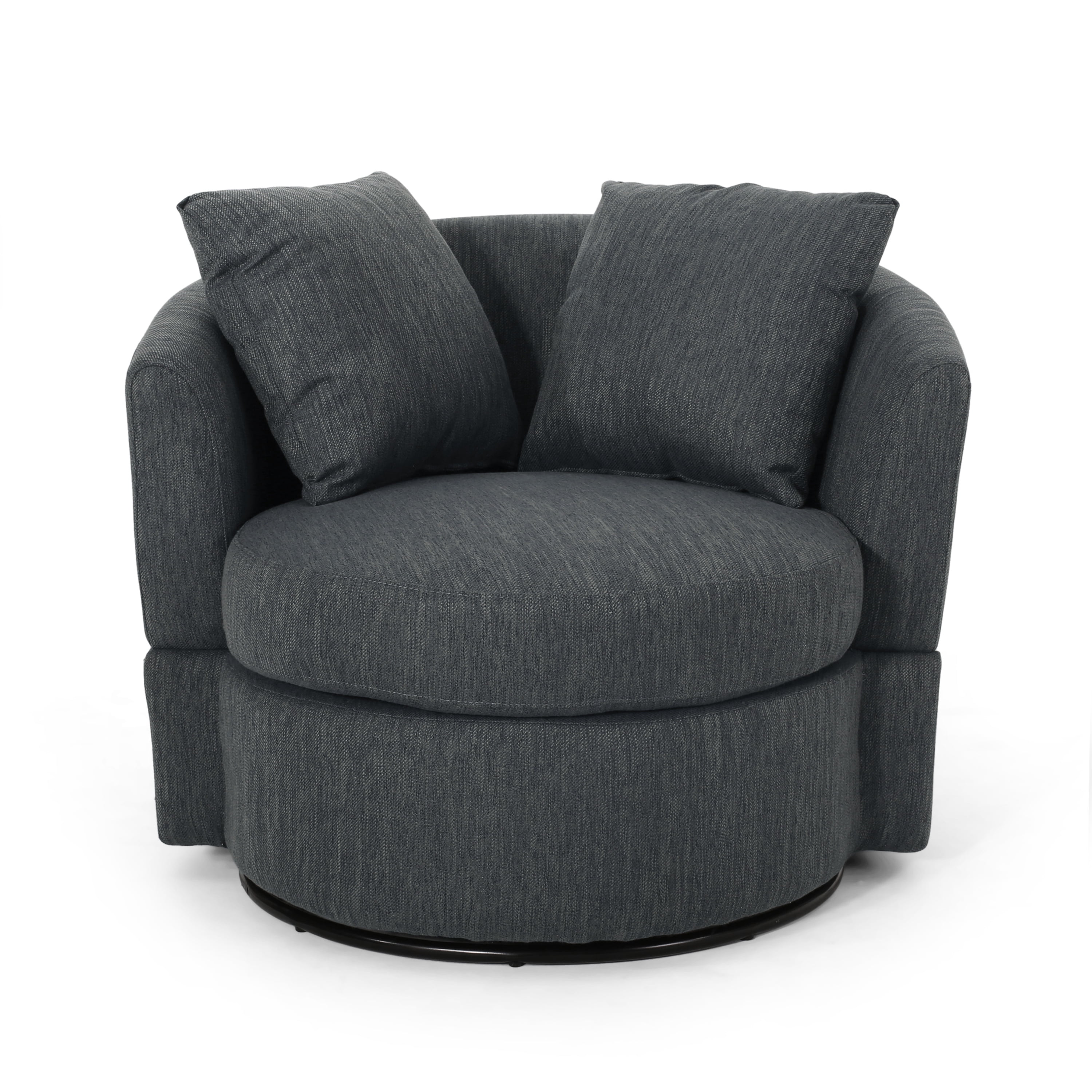 Noble House Candler Fabric Swivel Chair, Charcoal
