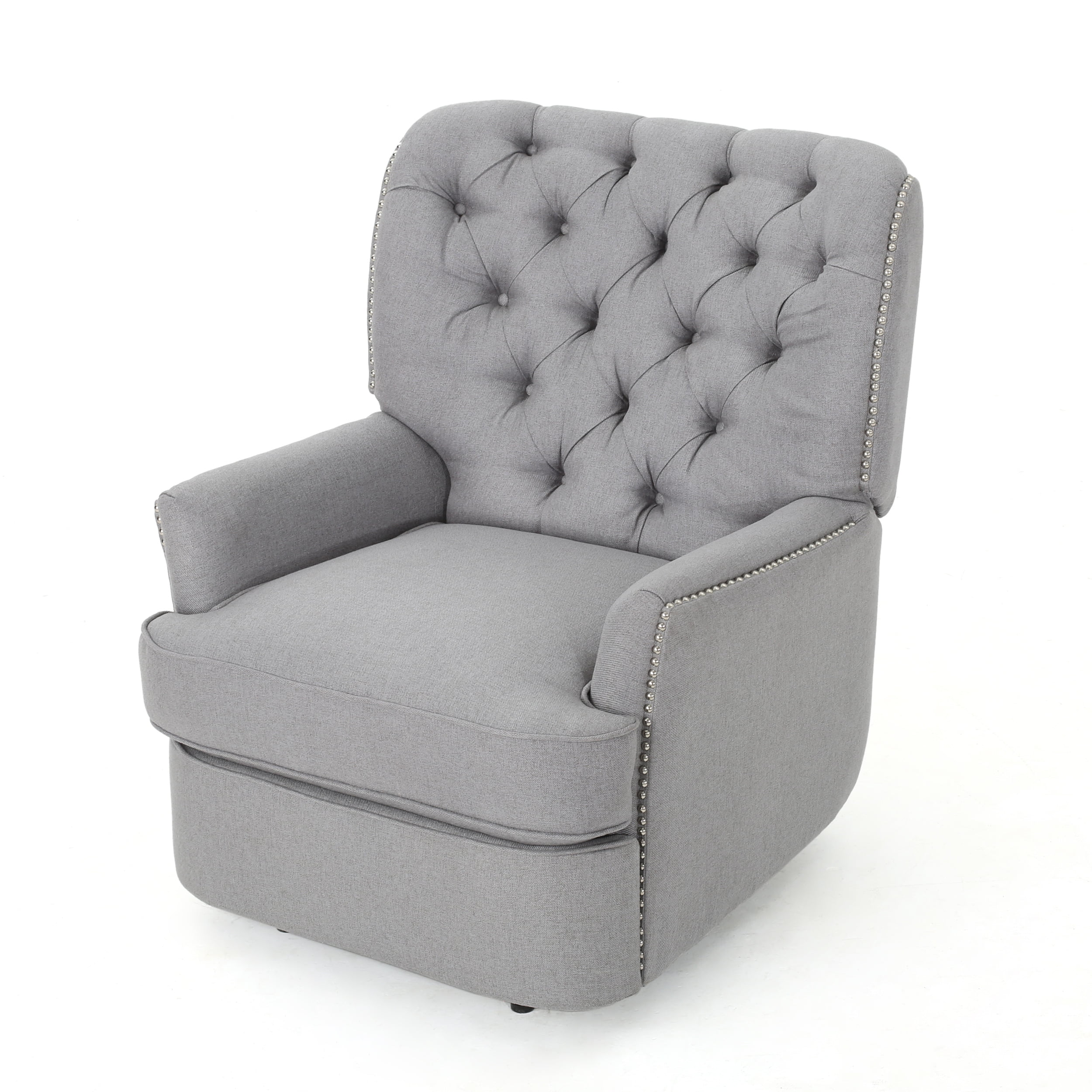 grey tufted recliner