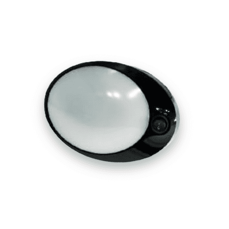 Jupiter Lighting 12V LED RV Ceiling Dome Light with Switch, Neutral White 4200K, Single Pancake Light with Frosted Lens and Black Base, Interior Light for Trailer, Camper, Motorhome, Boat (07-003NWB)