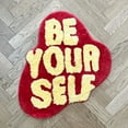 thumbnail image 2 of LAKEA Be Your Self Shape Tufted Rug Room Anti-Slip Trippy Bedroom Handmade Flocking Rug Carpet Living Room Entrance Rug Home Decor, 2 of 15
