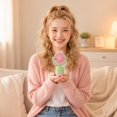thumbnail image 5 of Portable Desktop Fan Cute Bunny Shaped Personal Fan Rechargeable USB Powered with Oscillating Base and Adjustable for Home Desk Dormitory Summer Gift, Light Green, 5 of 7