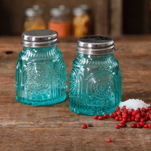 The Pioneer Woman Glass Salt and Pepper Shakers, Teal ...