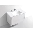 thumbnail image 4 of KubeBath DeLusso 36" High Glossy White Wall Mount Modern Bathroom Vanity, 4 of 5