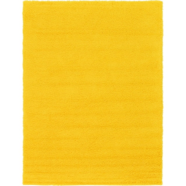 Unique Loom Solo Solid Shag Collection Area Modern Plush Rug Lush & Soft, 8' 0 x 11' 0 Rectangular, Tuscan Sun Yellow