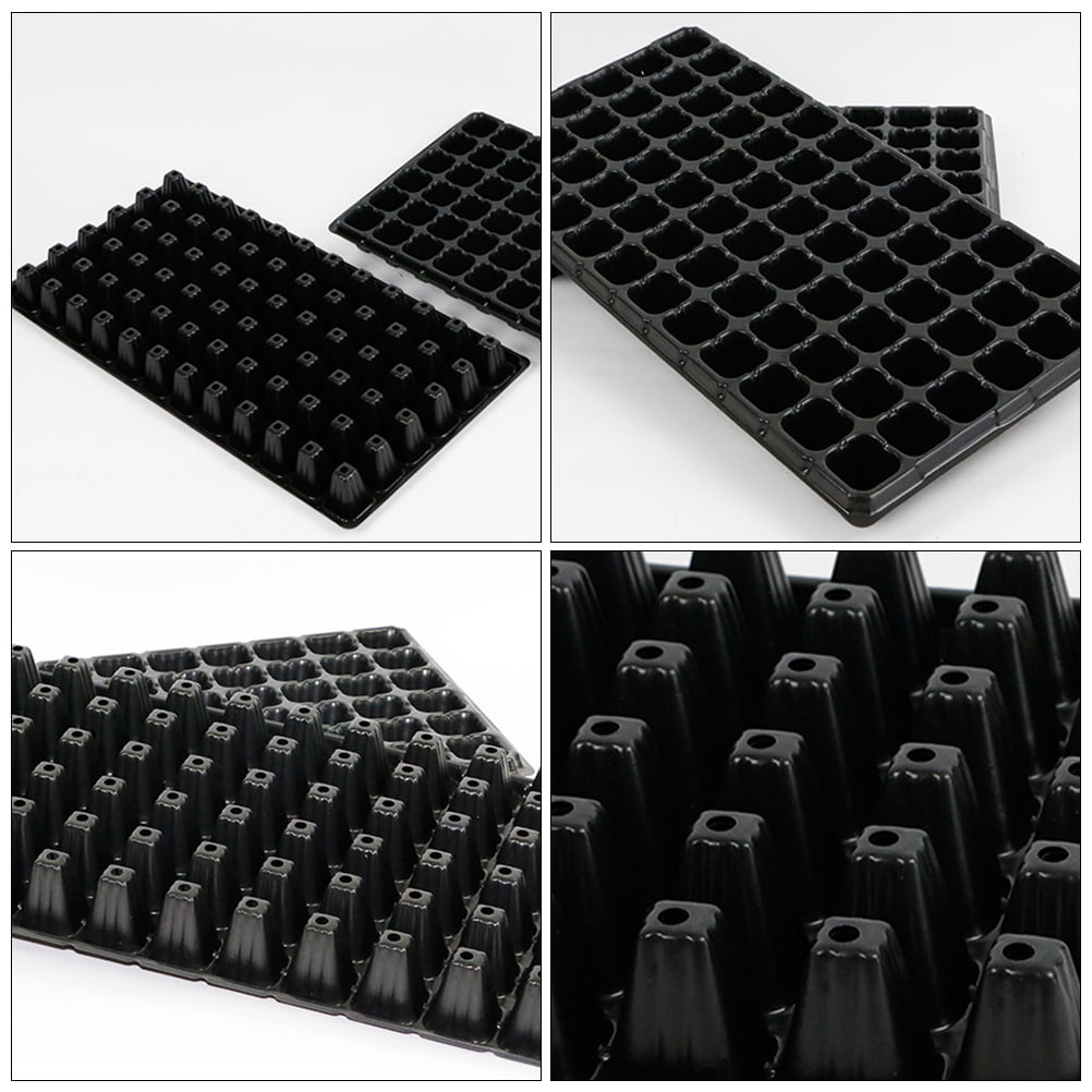 PENIKOKO 15-Piece Black PVC Starter Planting Tray with 72 Cells and Drainage Holes for Seed Germination and Propagation