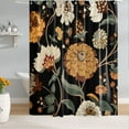 thumbnail image 2 of Black Boho Floral Shower Curtain, Watercolor Vintage Paisley Flower and Leaves Bathroom Shower Curtain, Waterproof Fabric Wildflower Shower Curtain with 12 Hooks, 72 x 72 Inch, 2 of 5