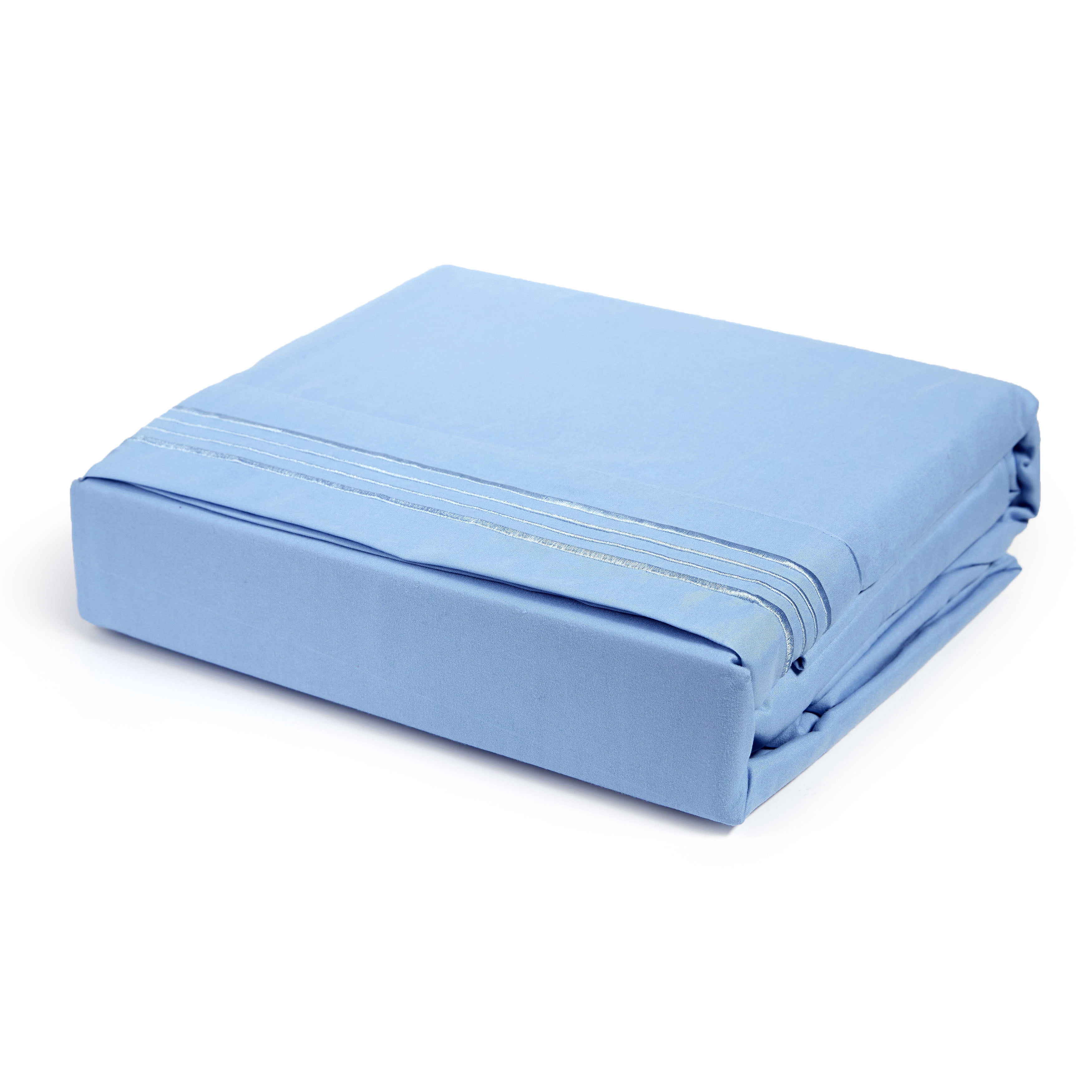 Linum Home Textiles 1800 TC Brushed Microfiber Sheet Set with 4 Line Embroidery
