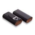thumbnail image 3 of Black Leather Three Cigar Holder with Stainless Steel Cutter Set, 3 of 3