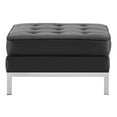 thumbnail image 4 of Modway Loft Tufted Button Faux Leather Upholstered Square Ottoman in Silver Black, 4 of 4