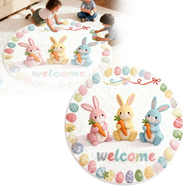 zhangmingg Tapis de Bienvenue Rond Absorbant Non Décoratif pour Entrée de Maison