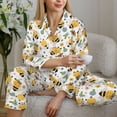 thumbnail image 6 of Bingfone Womens Pajama Sets Bee and Flowers Print,Long Sleeve Loungewear Pajamas Set-XX-Large, 6 of 8