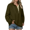 thumbnail image 2 of idosla Womens Oversized Sweatshirt Long Sleeve Henley Pullover Tops 2025 Fall Casual Button Loose Fit Teens Fashion Outfits (Army Green, XL), 2 of 6