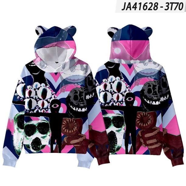Doors Roblox-Sudadera con capucha y orejas de gato para parejas, suéter informal holgado de moda callejera, tendencia que combina con todo, Escape de la puerta