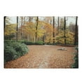 thumbnail image 1 of Nature Cutting Board, Autumn Forest with Deciduous Trees Fall Leaves in Faded Eco Image, Decorative Tempered Glass Cutting and Serving Board, Large Size, Hunter Green Marigold, by Ambesonne, 1 of 1