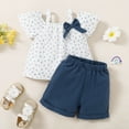 thumbnail image 3 of Toddler Baby Girl Summer Shorts Set Ruffle Sleeve Suspenders Tops and Solid Color Shorts 2PCS Baby Girl Clothes Outfits 2-3 Years, 3 of 7
