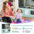 thumbnail image 4 of Costway Kid's Pretend Play Kitchen Toddler Kitchen Playset with Blackboard Green, 4 of 10