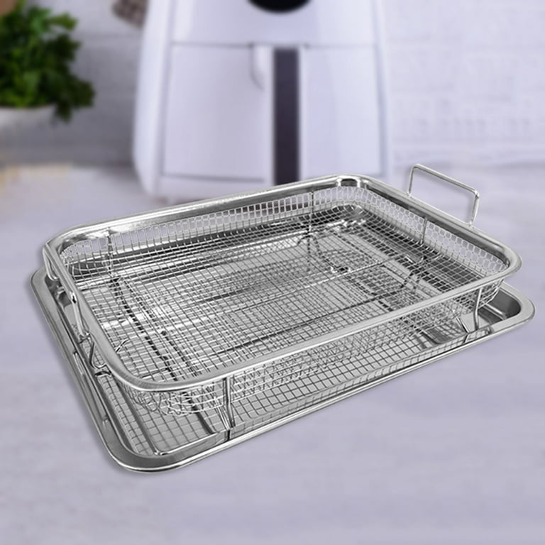 Air Fryer Basket for Oven 15 x 11 Inch Stainless Steel, Air Fryer  Accessories Oven Rack and Crisper Tray, Bacon Cooker Broiler Pan for Oven,  Bakeware