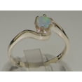 thumbnail image 3 of LBG British Made 18k White Gold ring with Natural Opal Womens Anniversary Ring - 33 size options - Size 11, 3 of 5