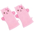 thumbnail image 1 of OULII 2Pack Pink Exfoliating Mitts For Baby Bath Scrub And Cleaning Pores, 1 of 6