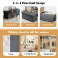 thumbnail image 2 of Simenmax Versatile Ottoman Storage Bench, 30" Wide Folding Footrest Stool, PVC Fabric Chest for Living Room, Bedroom, Entryway,Gray, 2 of 7