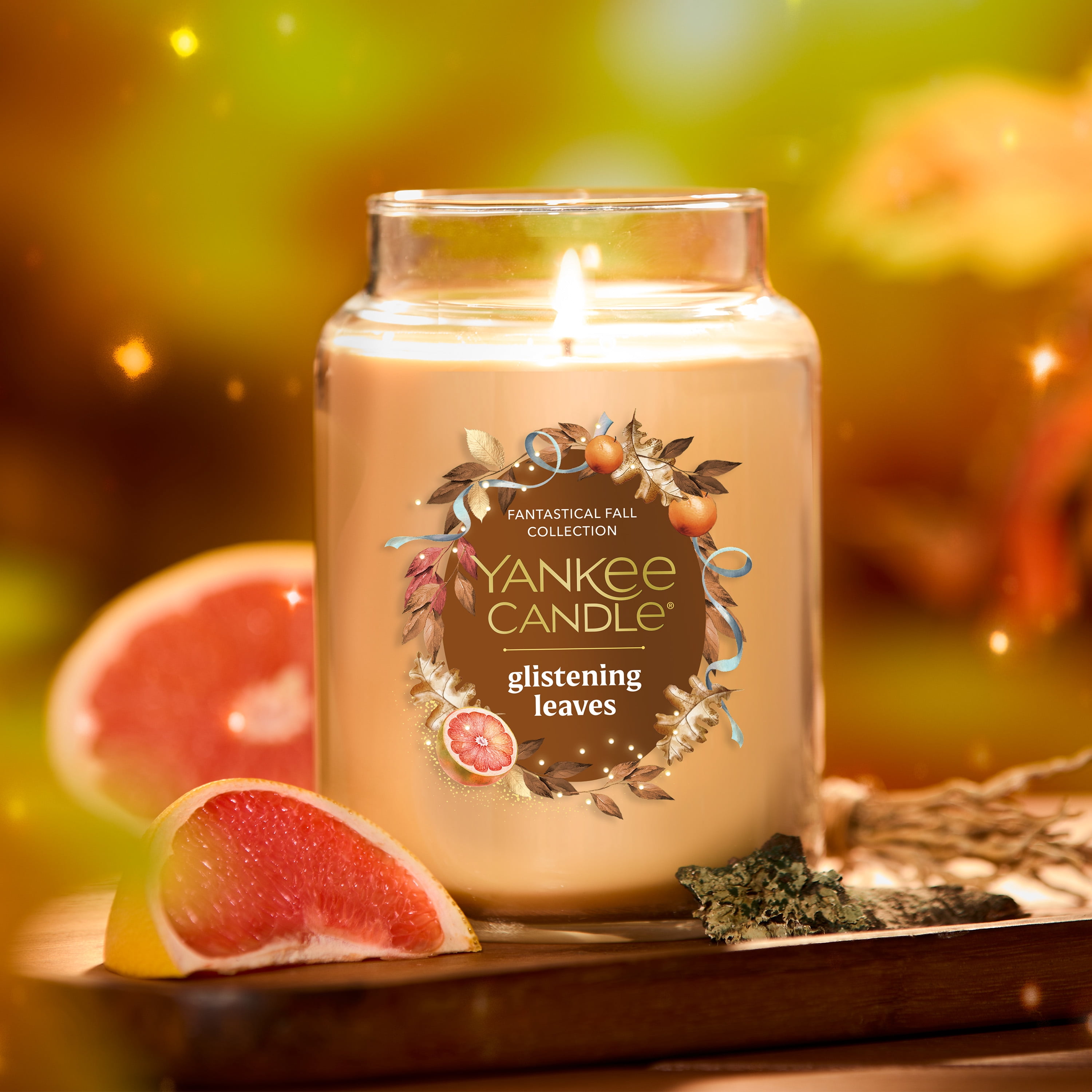 Yankee Candle Glistening Leaves Original Large Jar Scented Candles, 22 oz