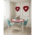 thumbnail image 5 of Fitted Tablecloth for Round Table,Red Love Quote Valentine''s Day Table Cover with Elastic Edge Waterproof Table Cloth,Lip Back Mother''s Day Circle Table Covers for Kitchen Indoor Outdoor 36-44in, 5 of 6