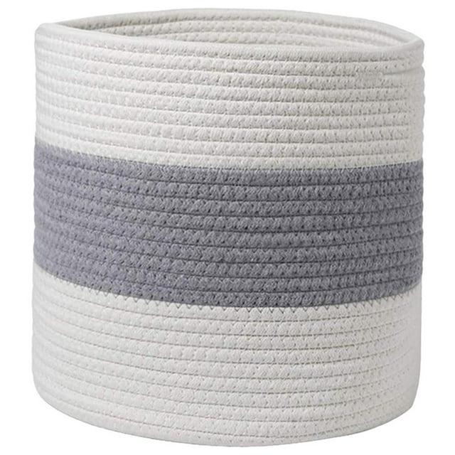 Cesta tejida de algodón para refrigerios, ropa sucia, armario, dormitorio, bebé 25cm