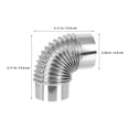 thumbnail image 2 of PAMINGONO 4Pcs Silver Stainless Steel Chimney Pipe with 90 Degree Elbow for Efficient Exhaust, 2 of 7